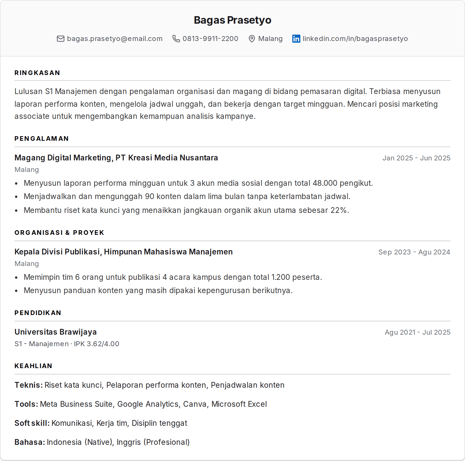 Tentang Saya di CV dan Contohnya per Situasi