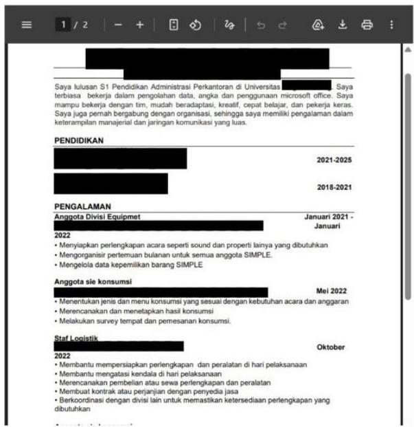 A CV that looks clean and well-formatted but fails ATS parsing